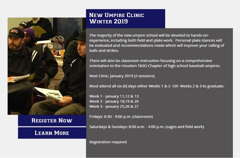 Houston TASO New Umpire Clinics 2019