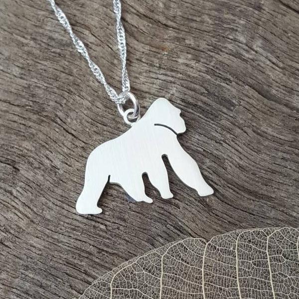 silver gorilla pendant