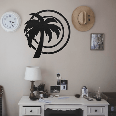 Palm Tree Family Monogram Sign Metal Art Decor