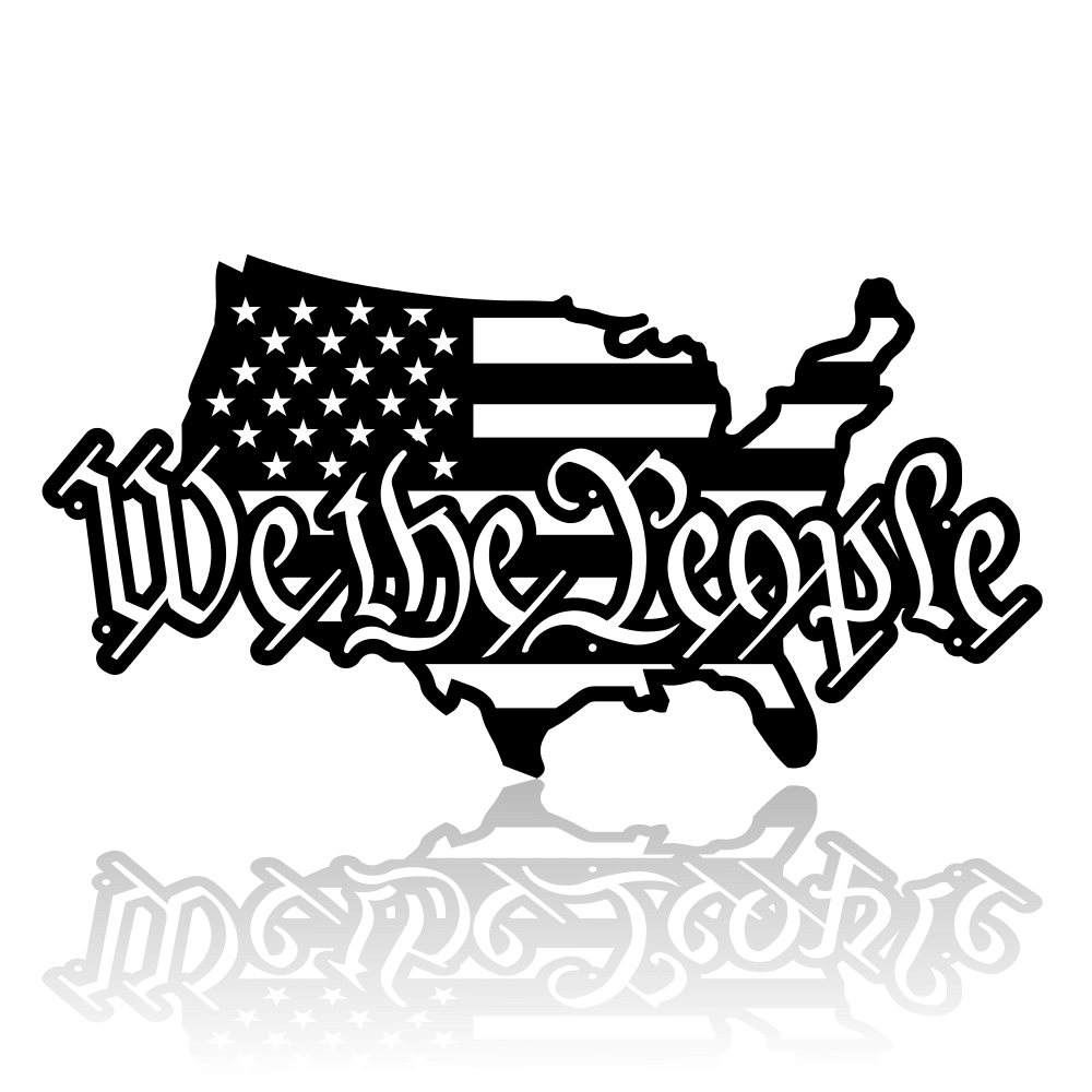 USA Map with We the People Metal Art Wall Decor | Merica Metal Worx