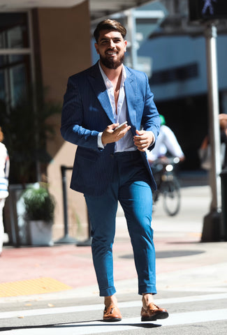 Mens blue suit by gerardo collection