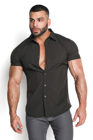 Gerardo Collection Mens Black Button Down Dress Shirt