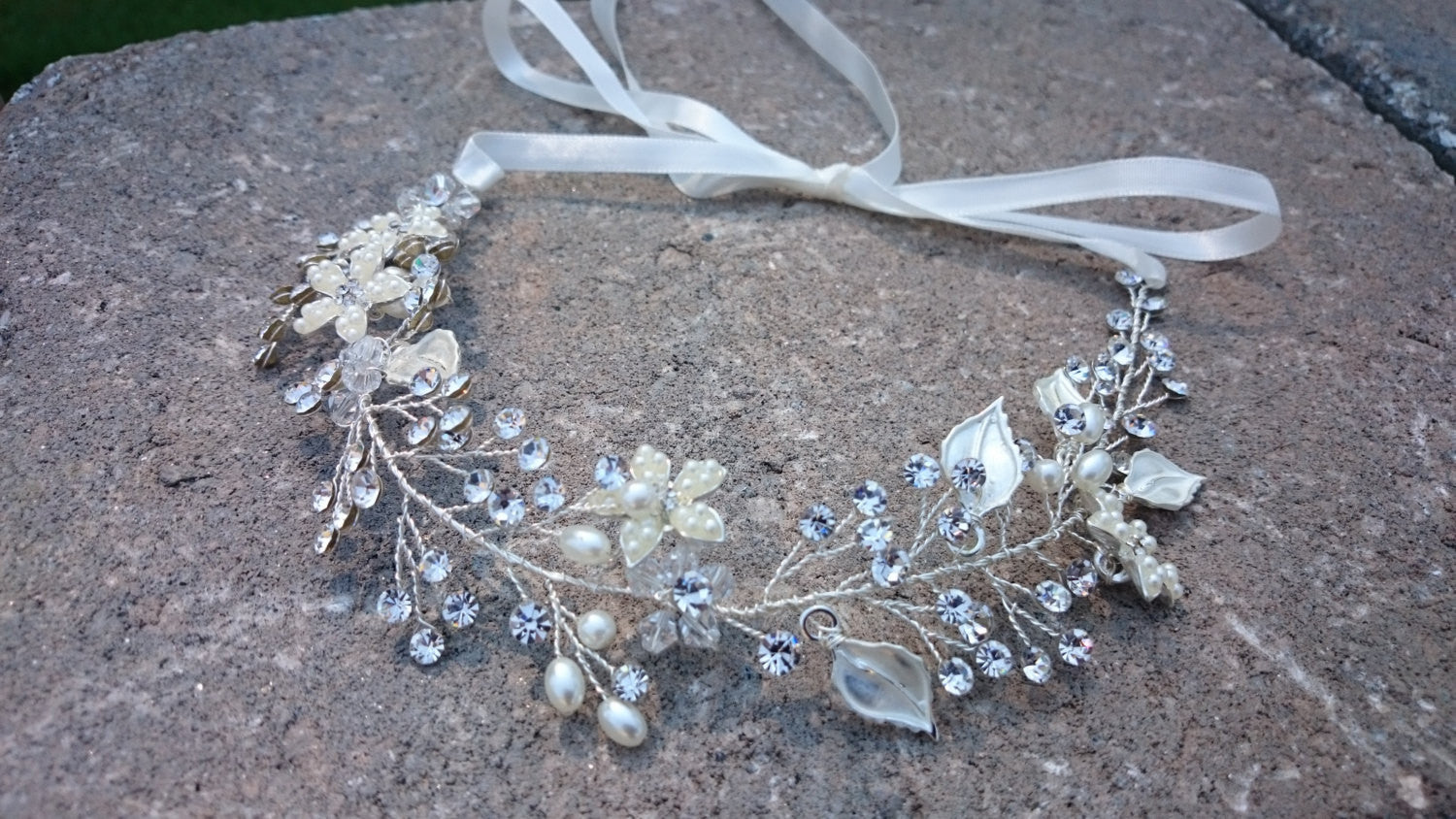 silver wedding hair accessories