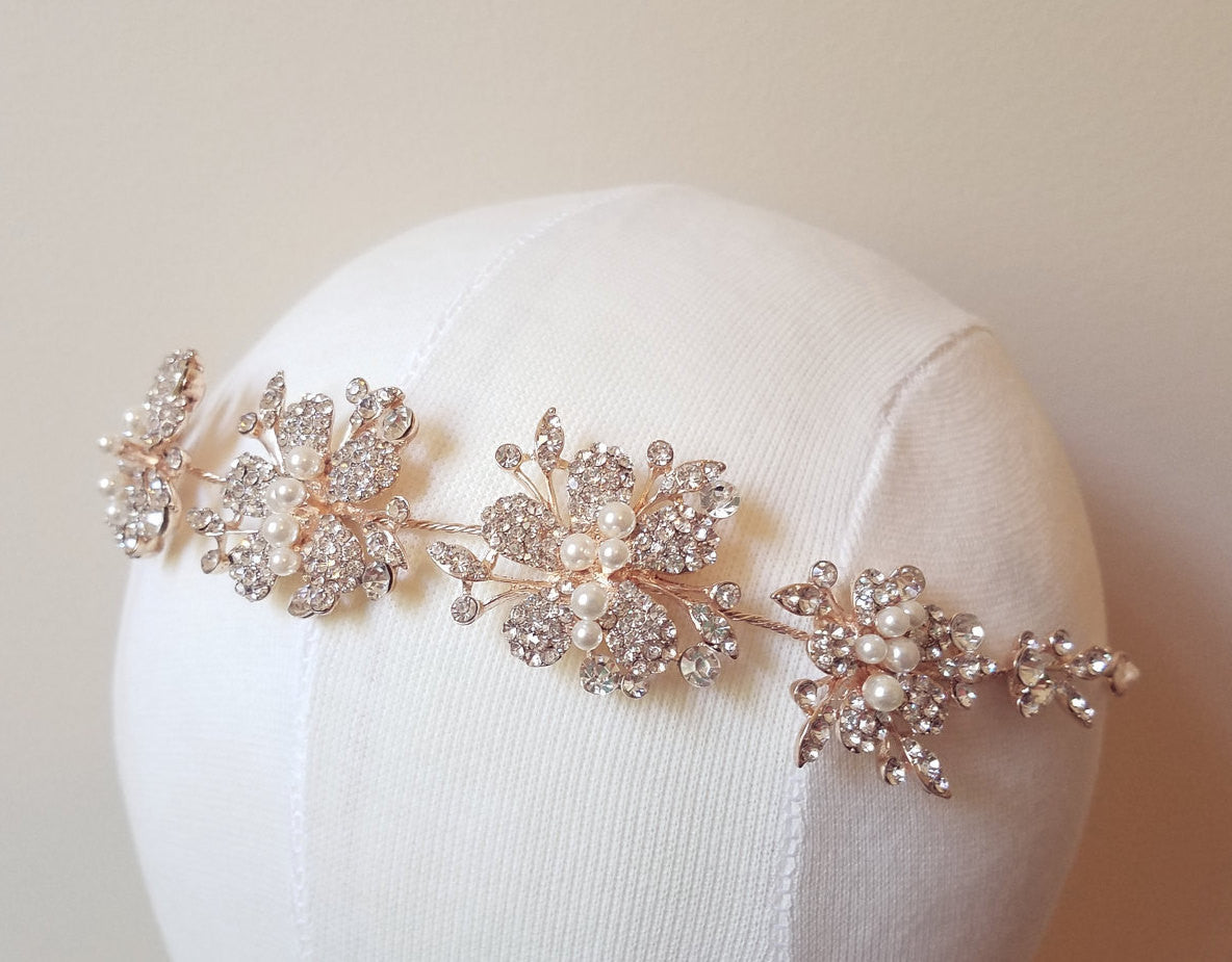 gold bridal headband