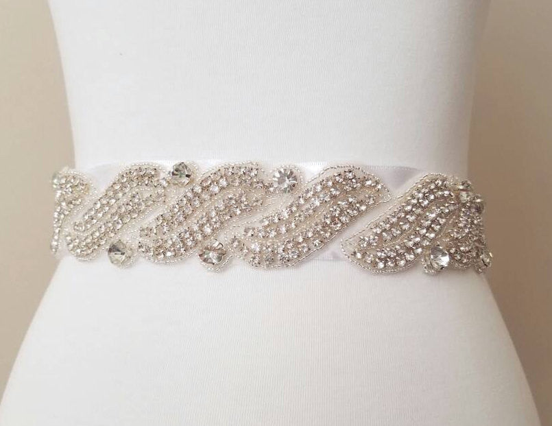 wedding dress belts crystal