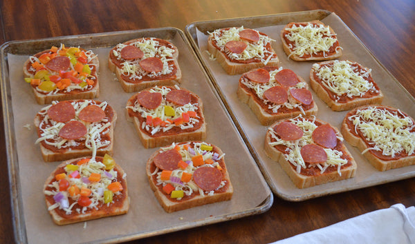 Topped slices for Father Time Pizza Toast