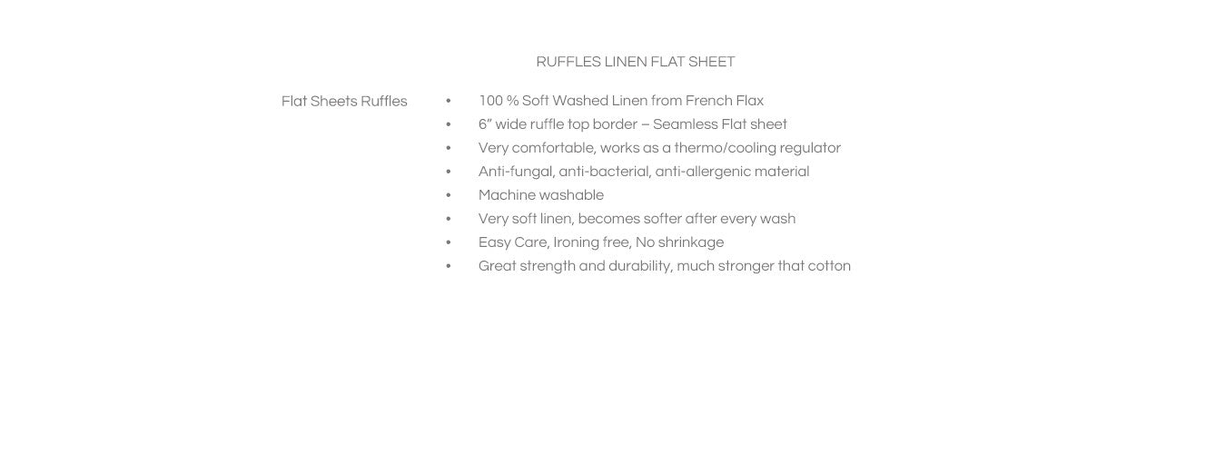 Features for Ruffled Flat Sheets