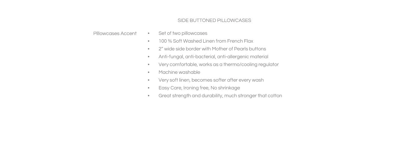 Features for Shell Buttoned Linen Pillowcases
