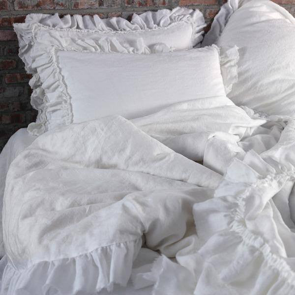 Frayed Ruffles Linen Duvet Cover Made With Pure Linen Linenshed Uk