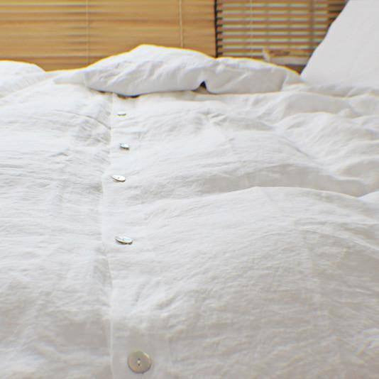 Try Our Shell Top Buttoned Linen Duvet Cover Available In 15