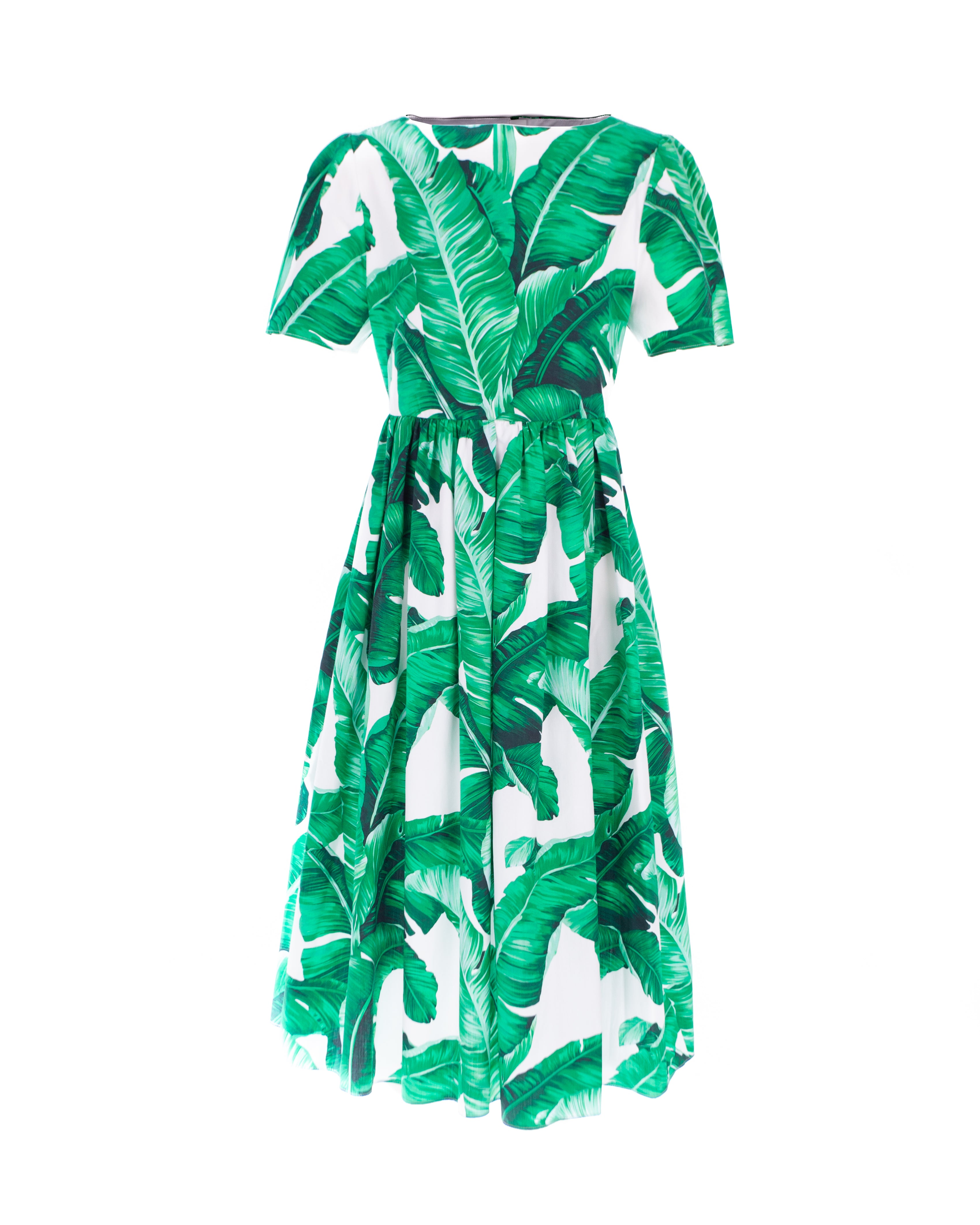 dolce and gabbana green leaf dress