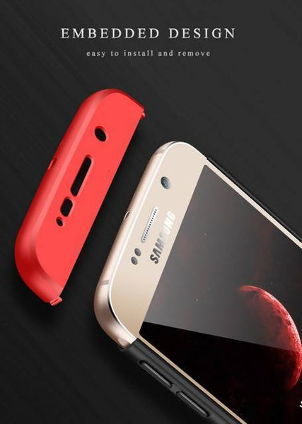 360 Degree Case For Samsung Galaxy S6 Edge Plus - Red & Black Tajori