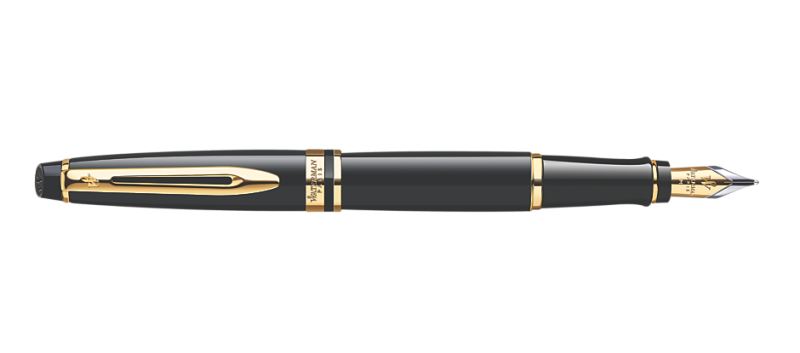 Waterman Expert Black Lacquer & Gold Fountain Pen | S0951640 | Pen Place