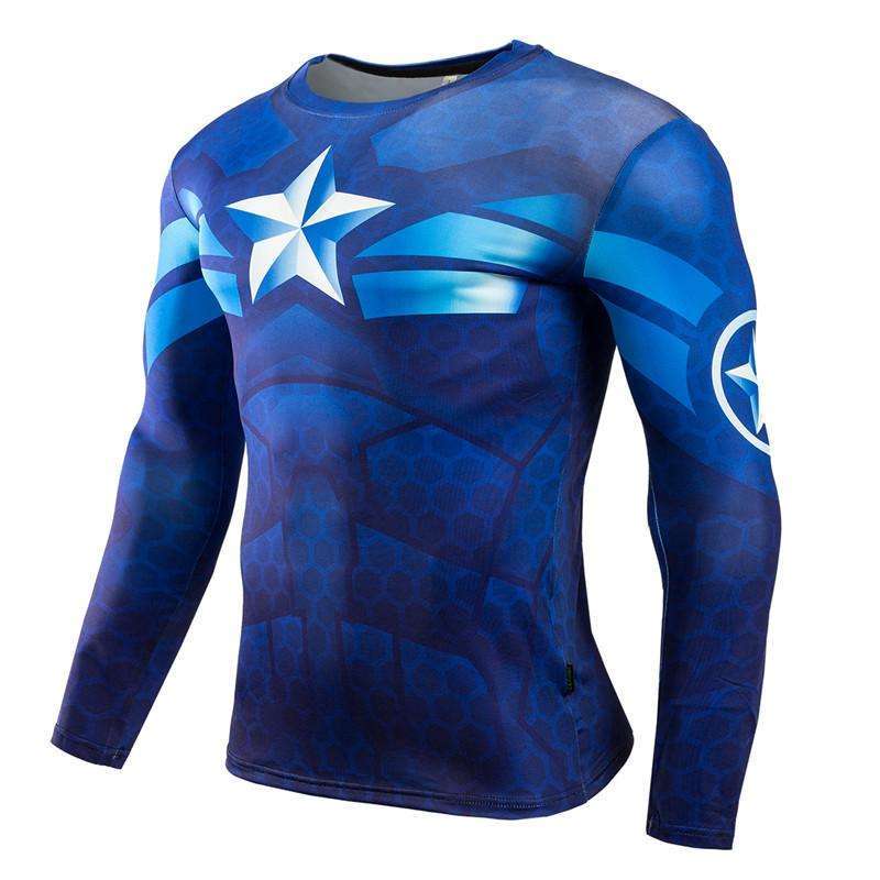 captain america long sleeve compression shirt