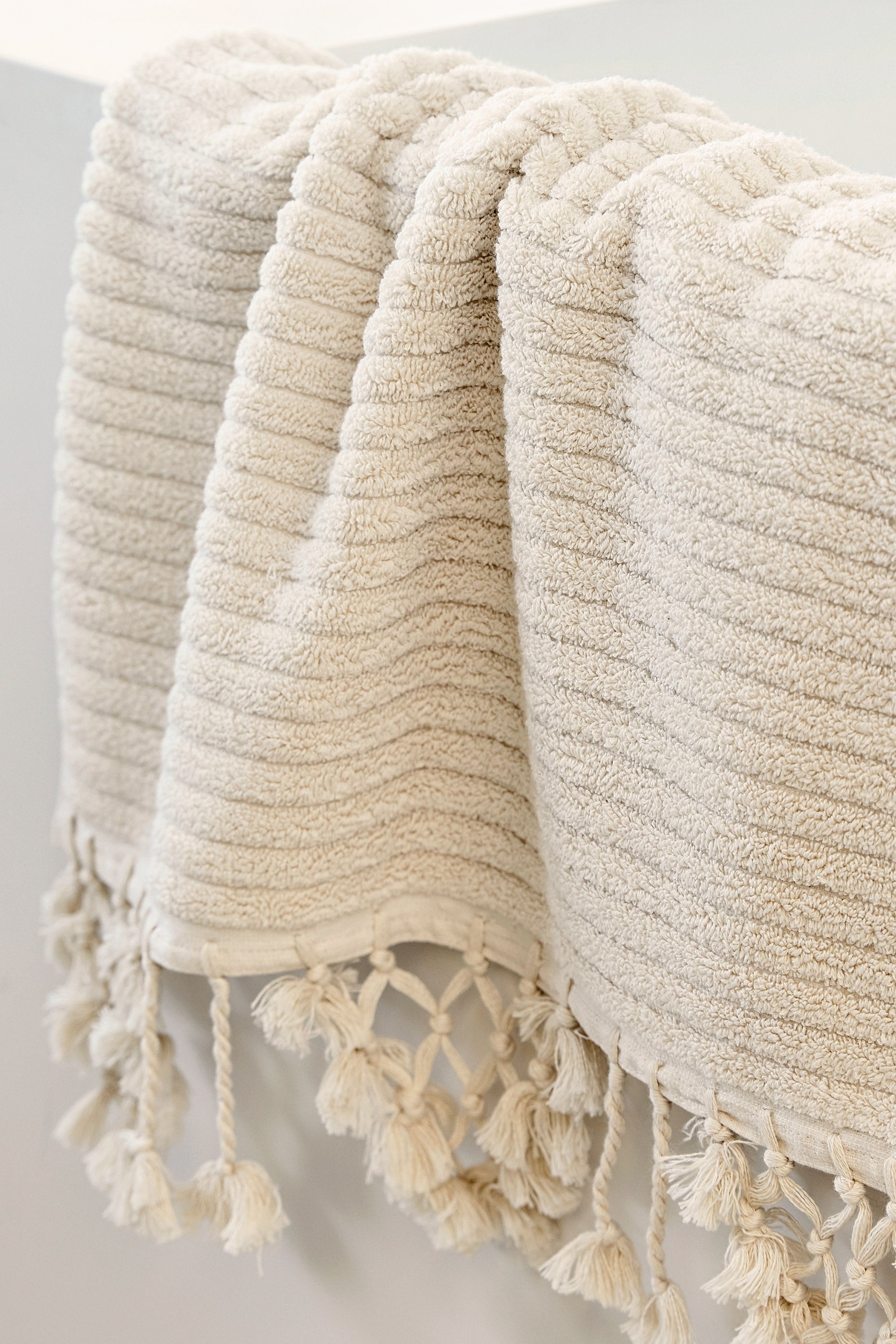 HANDWOVEN ORGANIC COTTON STRIPED TOWELS IN ECRU – Ellei Home