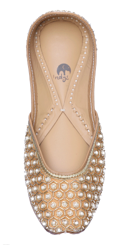 gold and pearl shoes