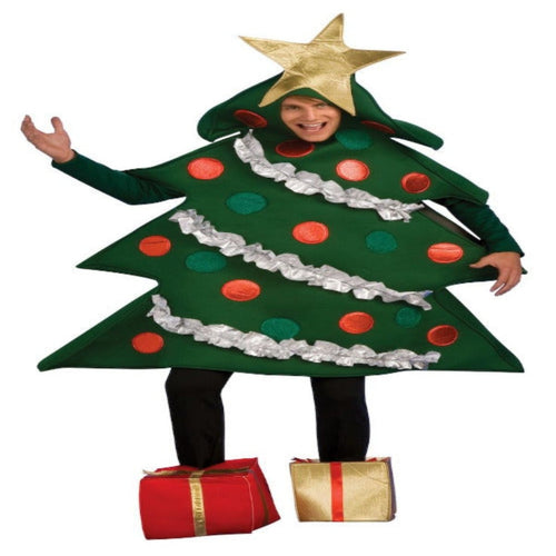 Adult Christmas Tree Costume With Present Shoe Covers