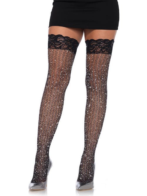 Ash Cable Net Thigh Highs