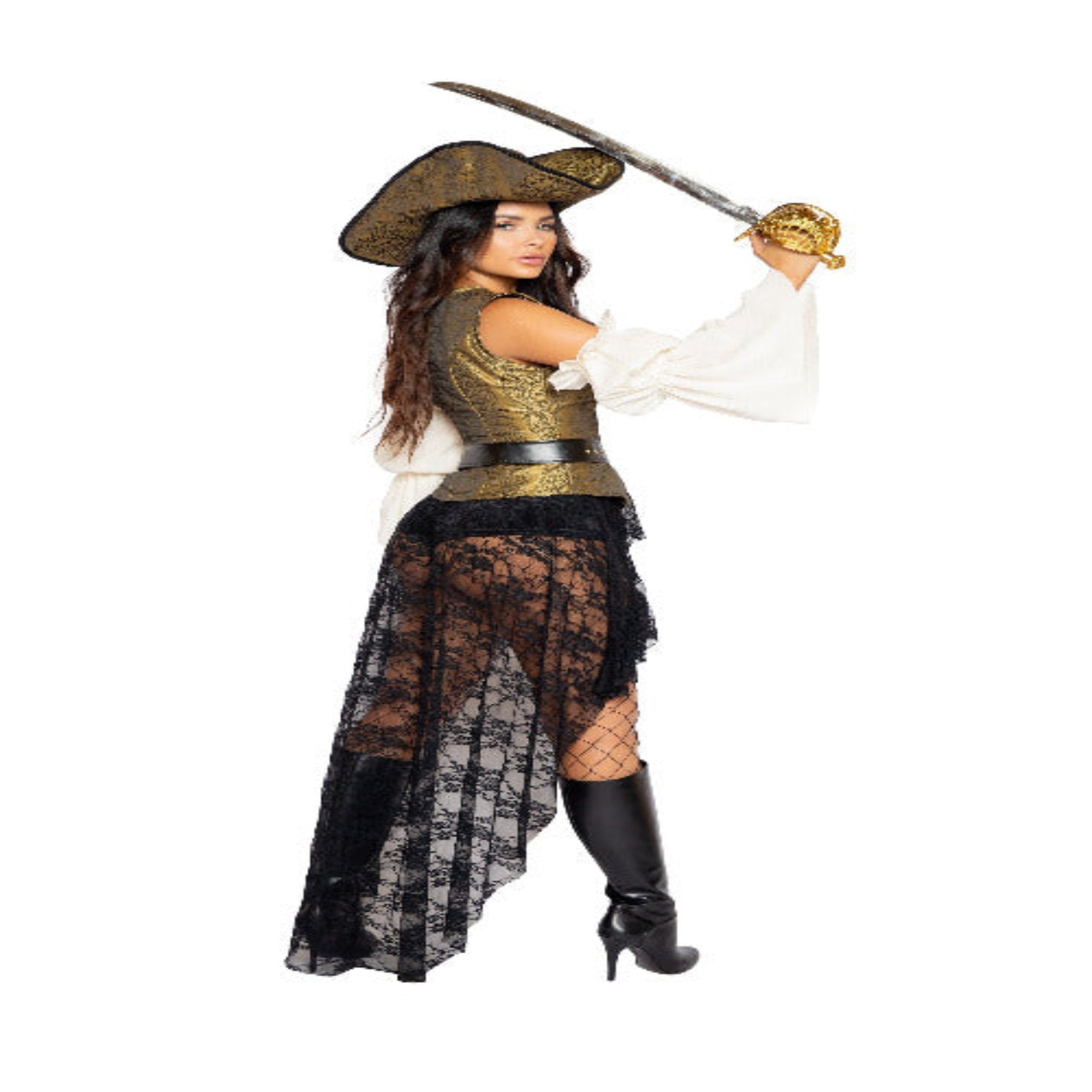 Pirate Shirt & Cincher Adult Costume - GYPSY TREASURE - COSTUMES & COSMETICS