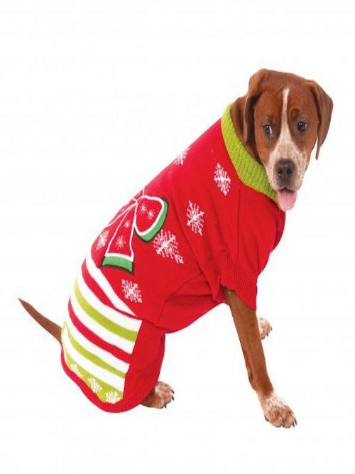Big Dog Xmas Ugly Sweater with Bow Costume