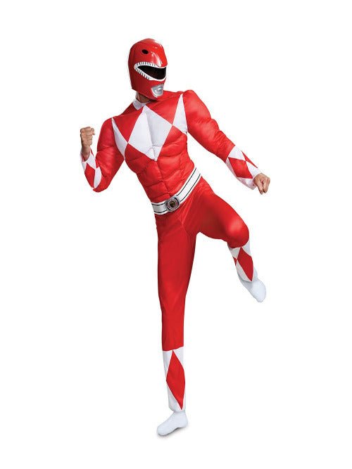 Disguise Men's Red Ranger Classic Muscle Adult Costume