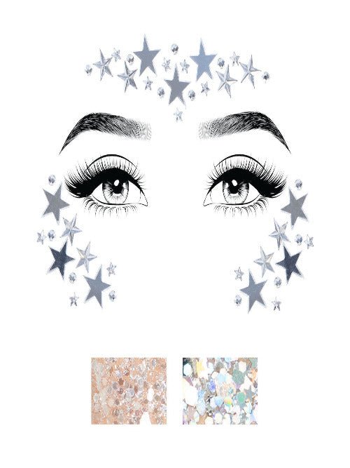 Dream Adhesive Mirror Star and Rhinestone Face Glitter