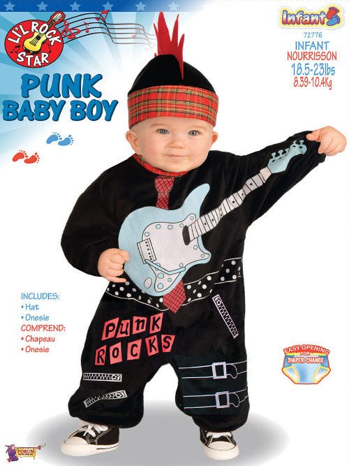 Forum Novelties Baby Boy's Lil Rock Star Punk Baby Boy Costume