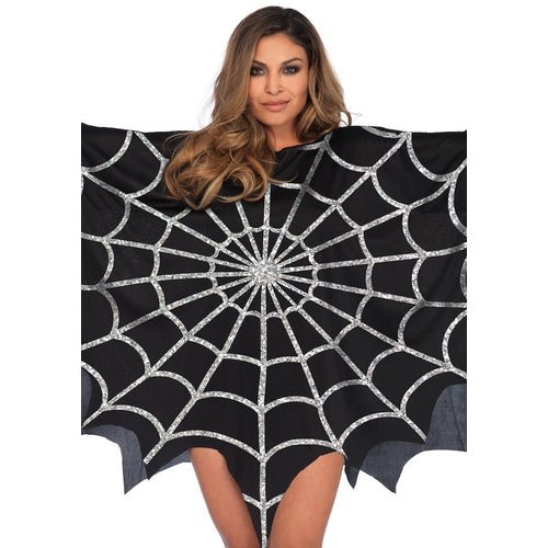 Gothic Glitter Spider Web Costume Poncho