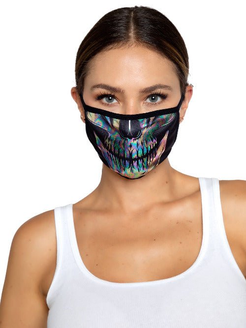 Iridescent Foil Skull Face Mask