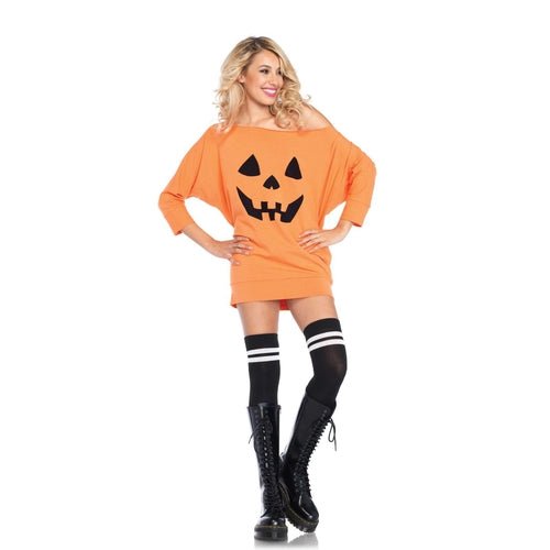 Jersey Halloween Pumpkin Dress