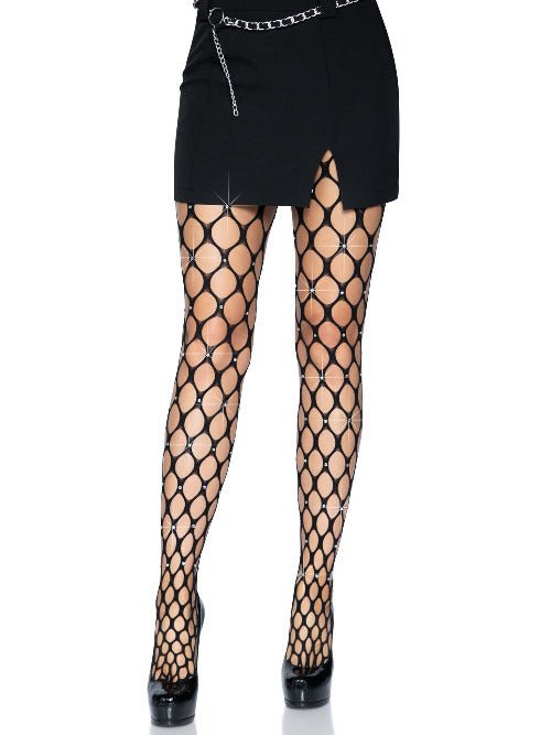 Leg Avenue Loren Rhinestone Net Tights