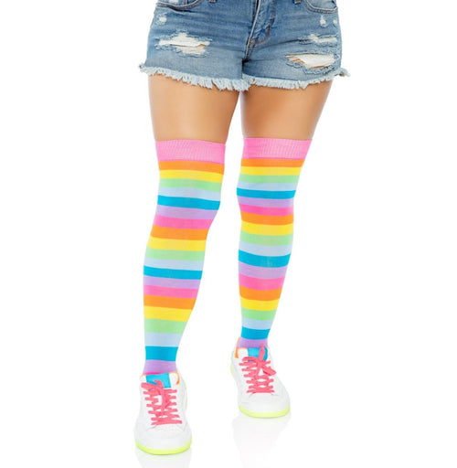 Leigh Rainbow Thigh High Stockings