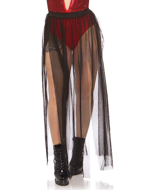 Multi Slit Sheer Full Length Maxi Skirt