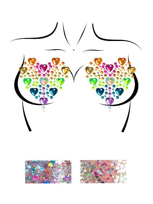 Prism Adhesive Jewel Nipple Stickers