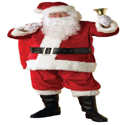 Regency Plush Santa Suit With Faux Fur Trim
