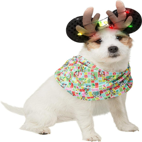 Rubie's Disney Reindeer Light Up Holiday Ears and Antlers with Infinity Scarf for Pets