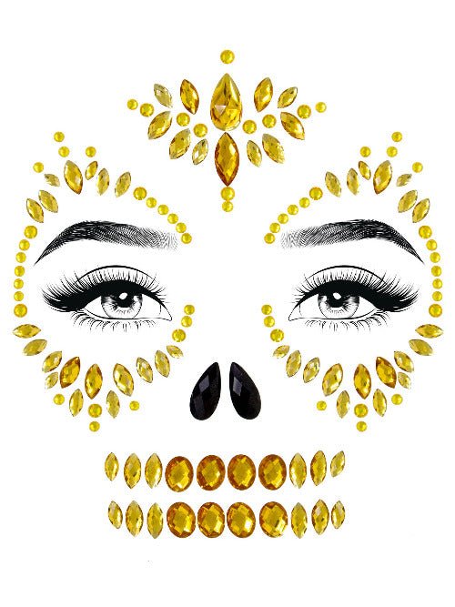 Sugar skull adhesive face jewels sticker.