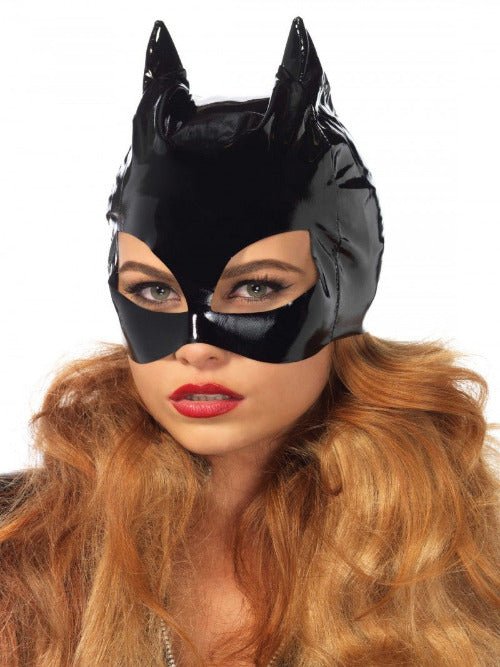 Wet Look Vinyl Catwoman Costume Mask