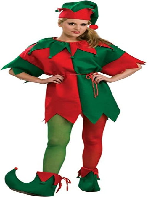 Women's Green and Red Elf Tights