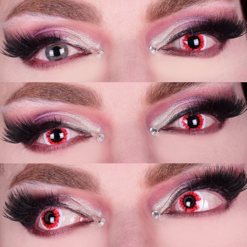 Wraith II - White & Red Colored Contact Lenses