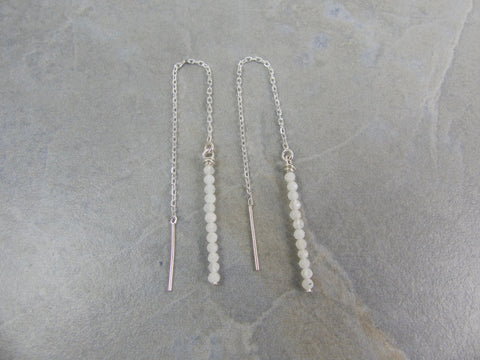 Moonstone Threader Earrings
