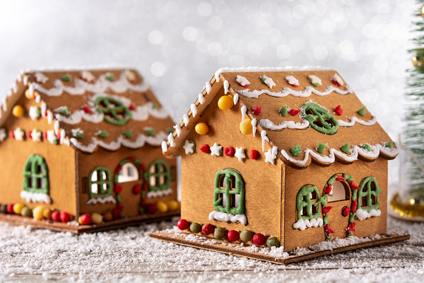 Gingerbread house decorated with candy