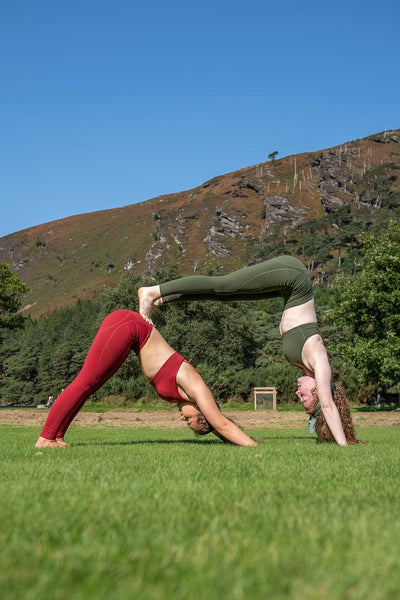 Two women exercising outdoors