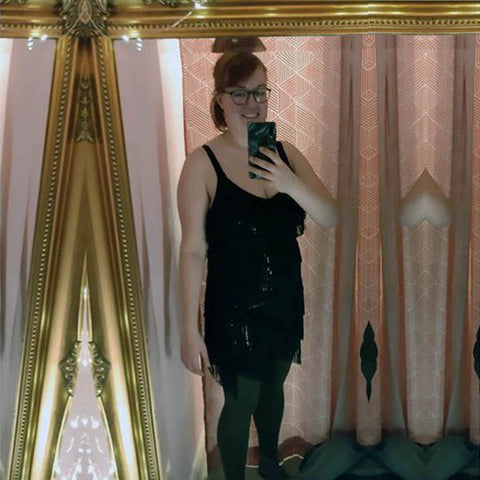 Image of Selina feeling confident in a dress