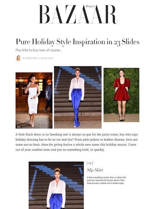 Grammar NYC in Bazaar- November 2019, Holiday outfits