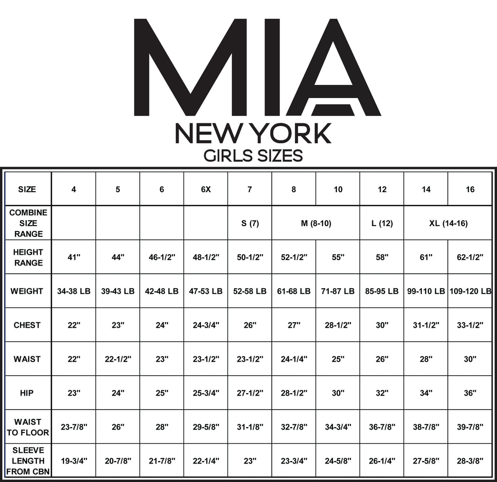 SIZE CHART | MIA NEW YORK