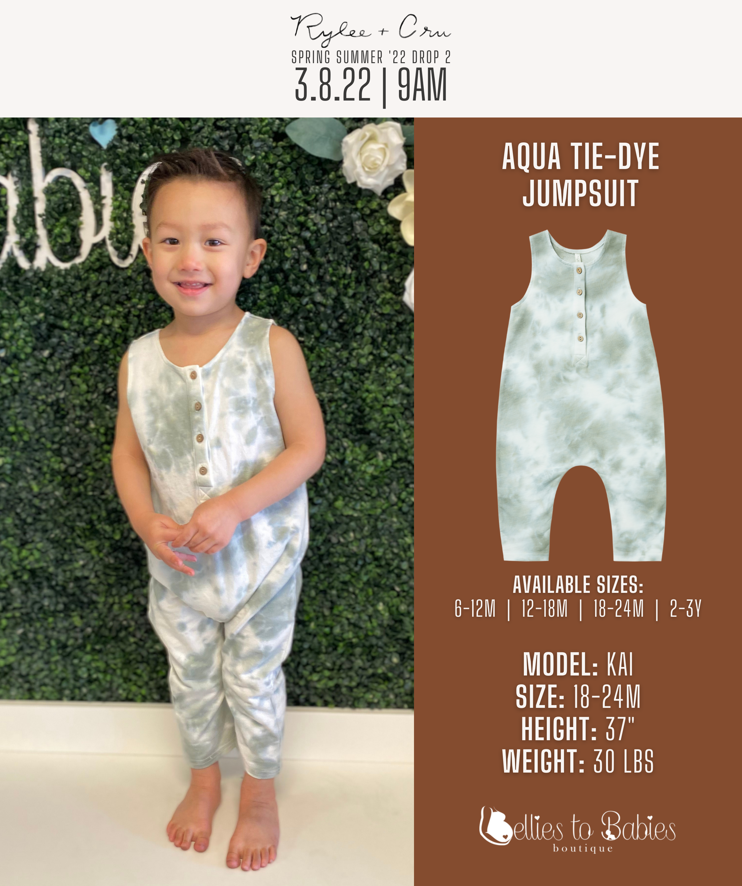 aqua tie-dye jumpsuit