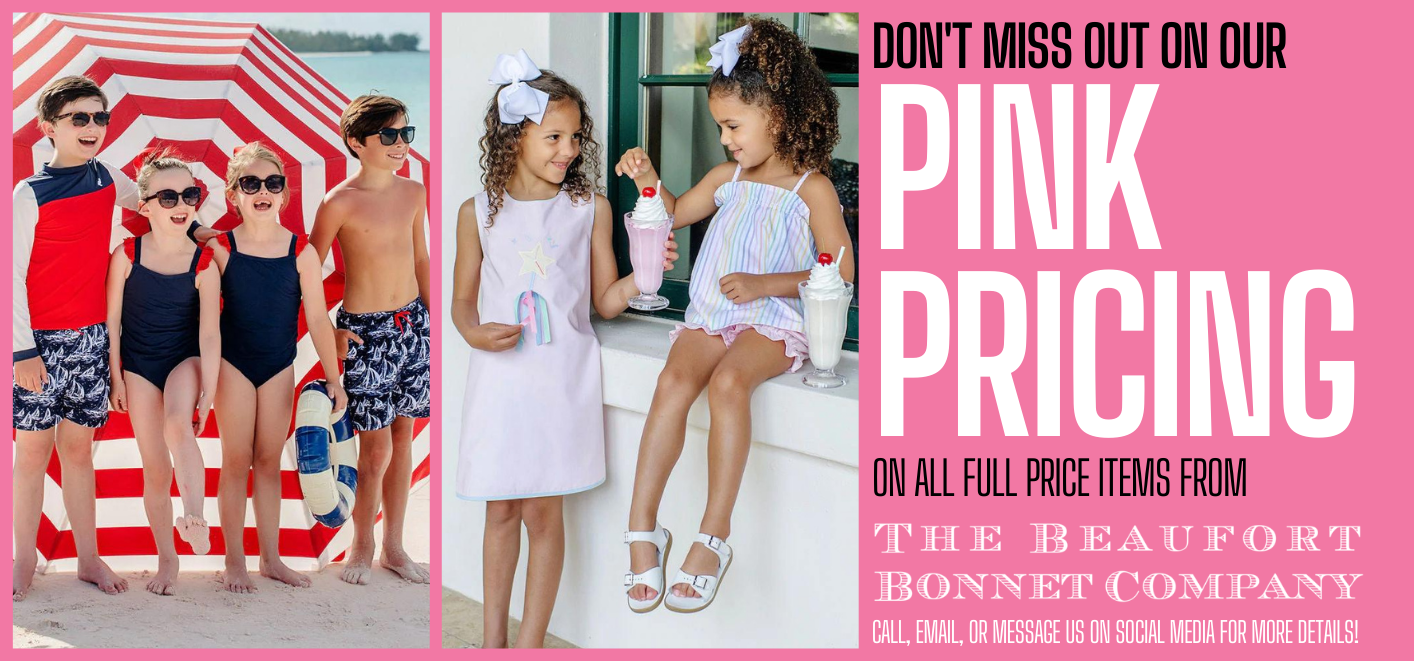 don't forget pink pricing on the beaufort bonnet company full price items
