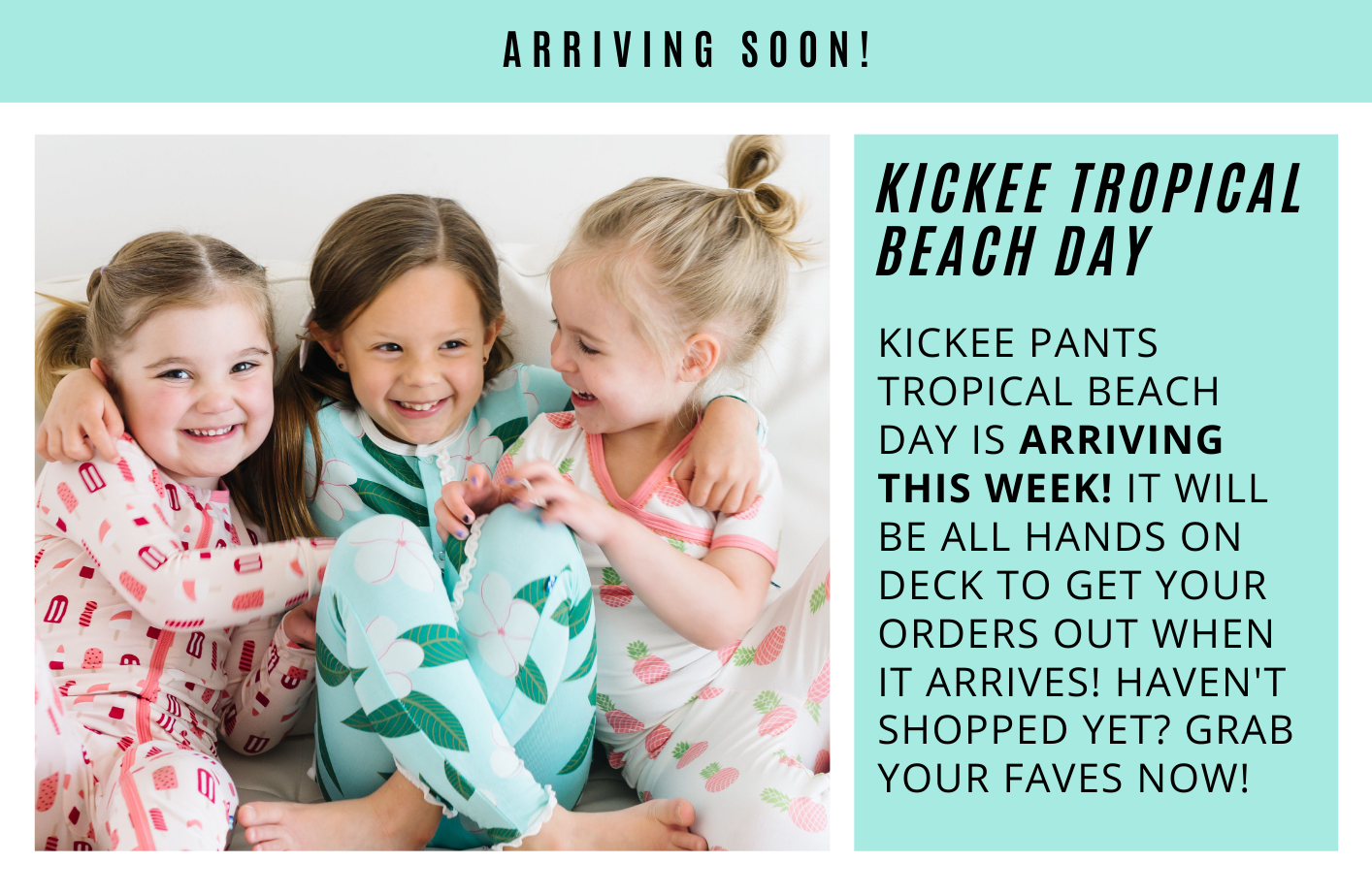 kickee pants tropical beach day arriving this week