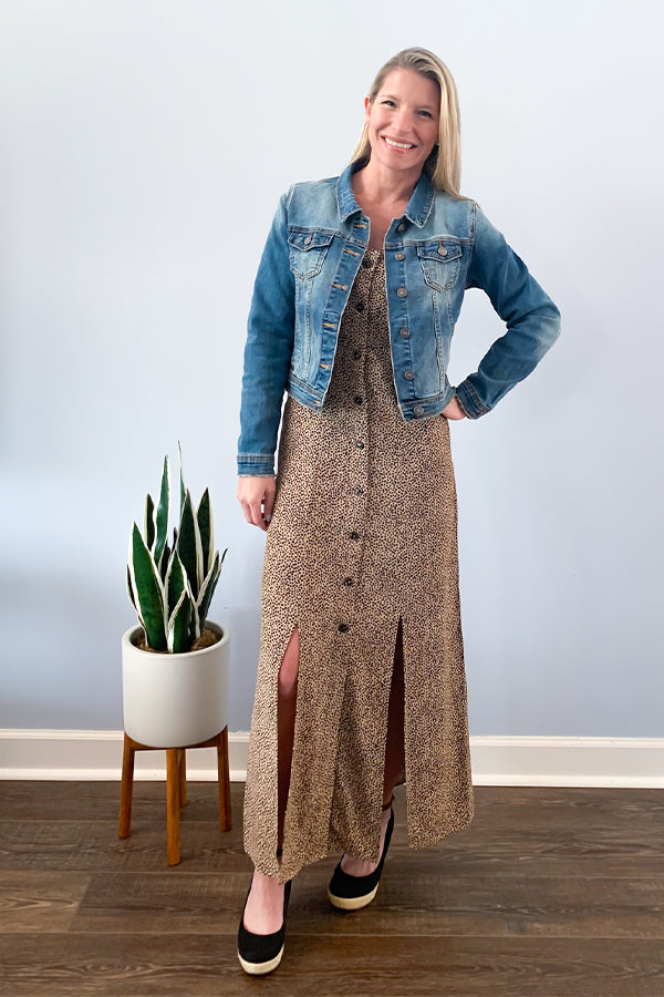 lightweight denim maxi dress